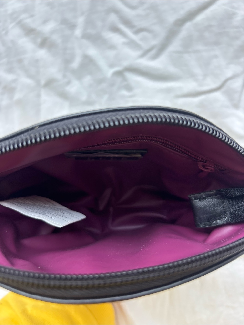 NWT ELLE Black Monogram Cosmetic Bag Makeup Pouch w/ Built-In Mirror - Picture 4 of 11